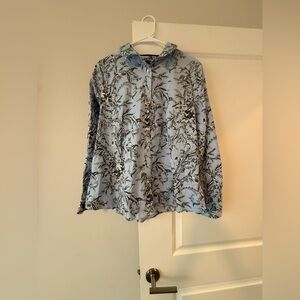 Talbots Light Blue Floral Blouse
